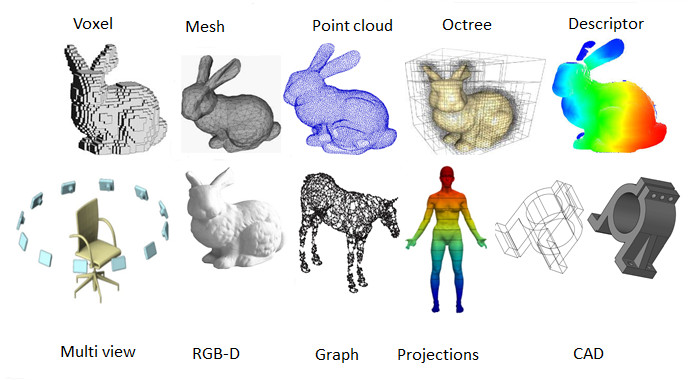 Examples of different 3D data type representations. Credit: Gezawa, A. et al. (2020), CC BY 4.0.